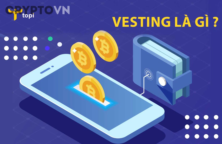 Minh họa vesting trong crypto và lịch phân phối token