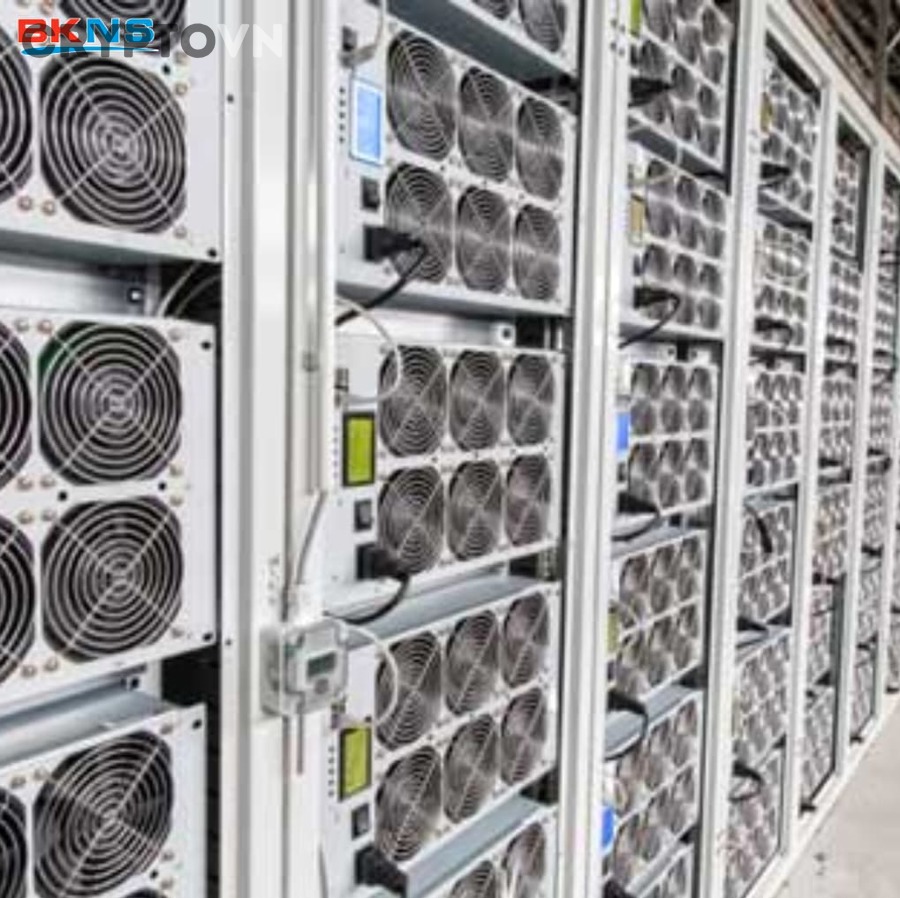 hệ thống máy đào coin hoạt động trong phòng máy