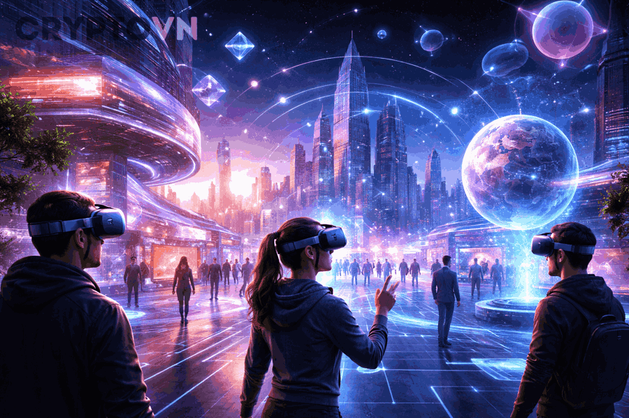 Nhà đầu tư phân tích dữ liệu và quản lý rủi ro khi đầu tư metaverse