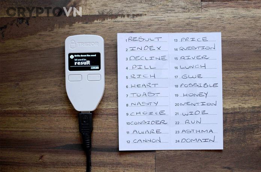 Minh họa bảo mật seed phrase cho ví tiền điện tử