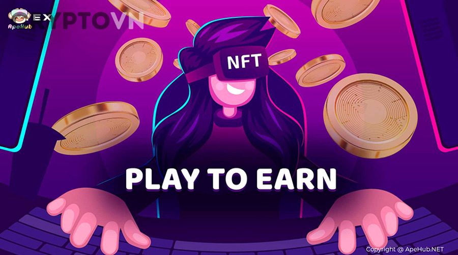 Minh họa blockchain, tài sản số và token SAND trong metaverse