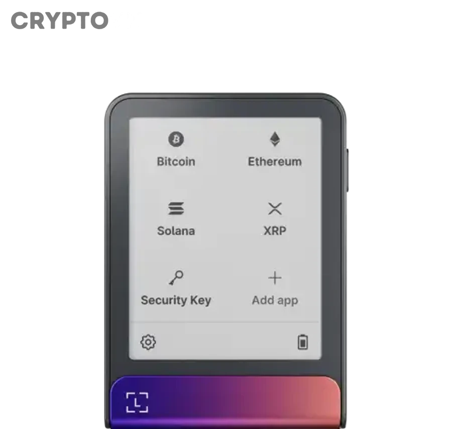 Thiết bị Ledger và màn hình quản lý crypto