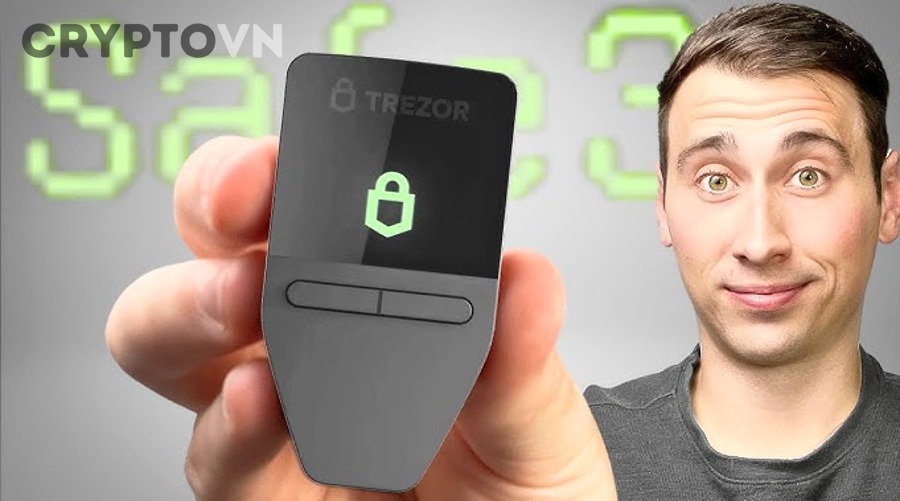 Thiết bị ví lạnh Trezor dành cho người mới lưu trữ crypto an toàn