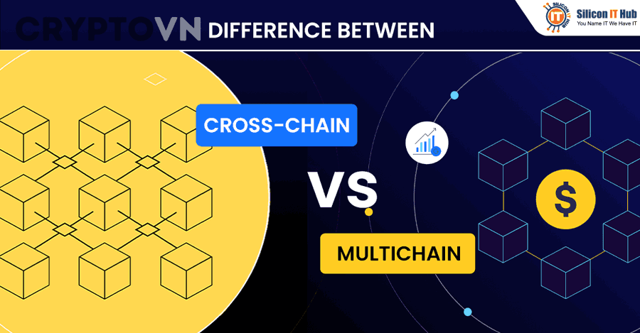 Người dùng crypto thao tác với ví và nhiều blockchain