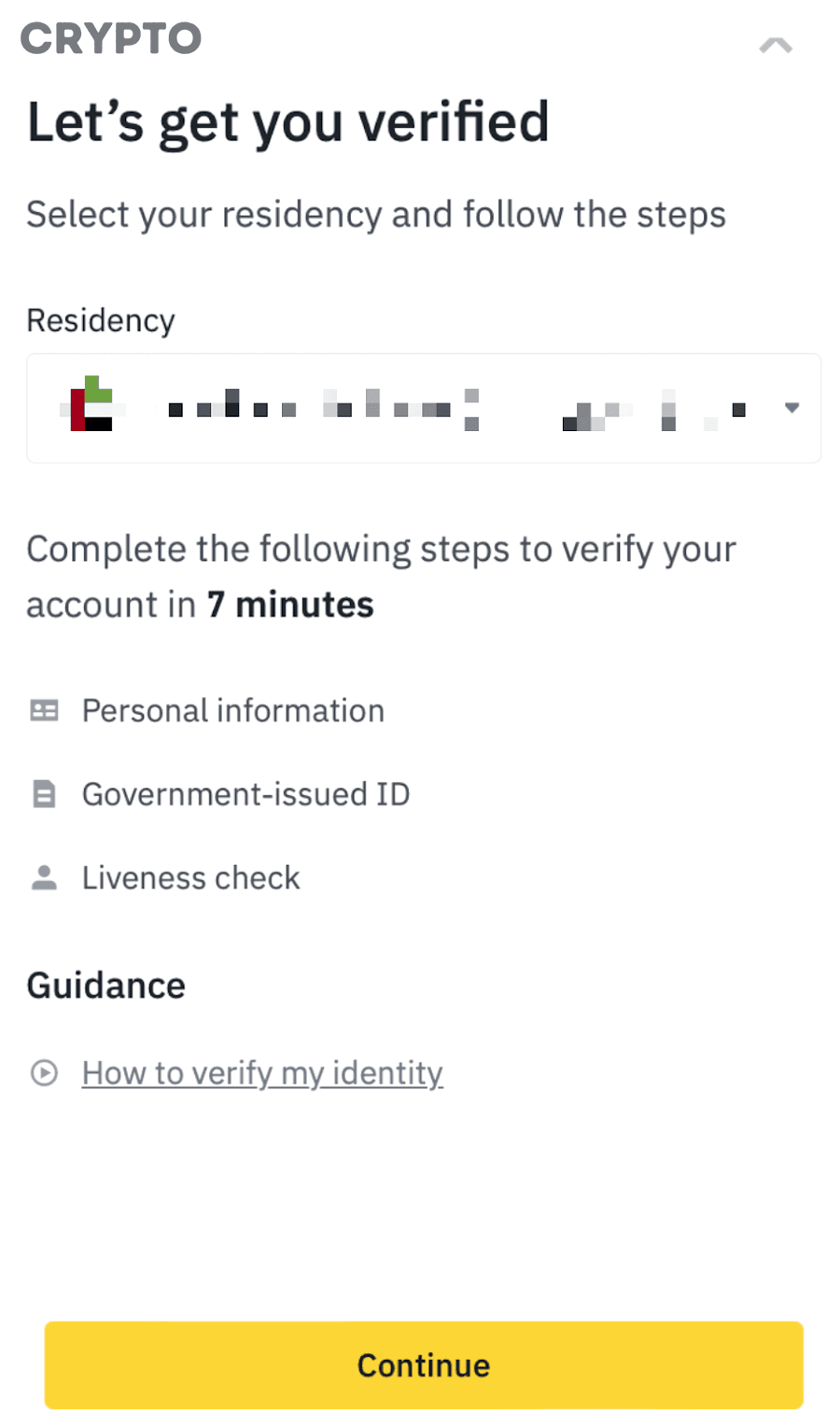 Các bước xác minh KYC trên ứng dụng sàn crypto