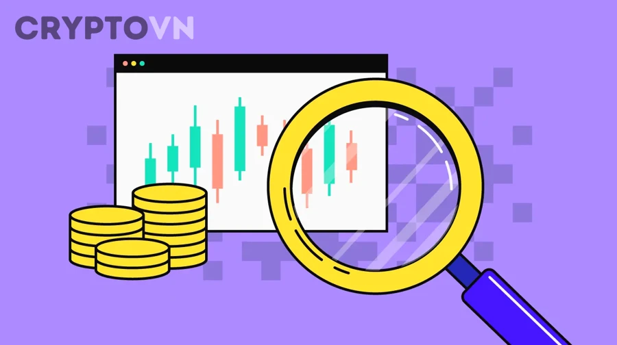 Biểu tượng tiền điện tử thể hiện mối liên hệ giữa FDV và token unlock