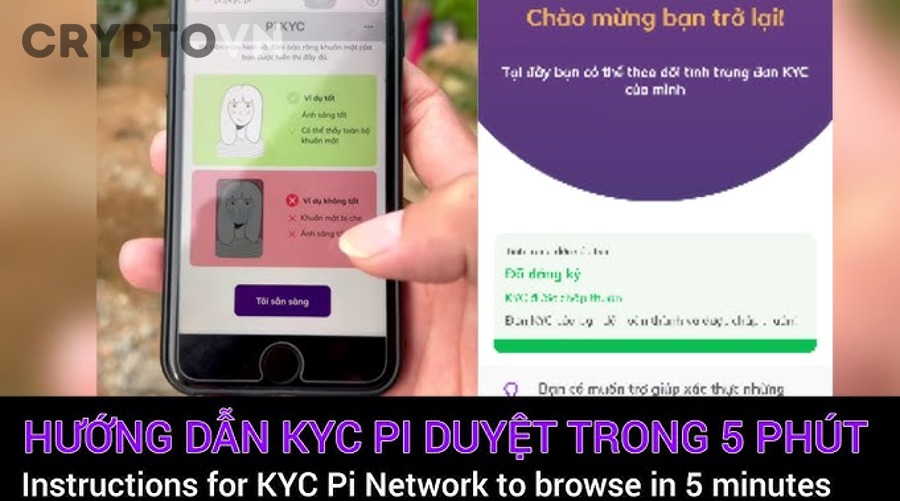 Người dùng xác minh danh tính KYC trên thiết bị cá nhân trong môi trường bảo mật