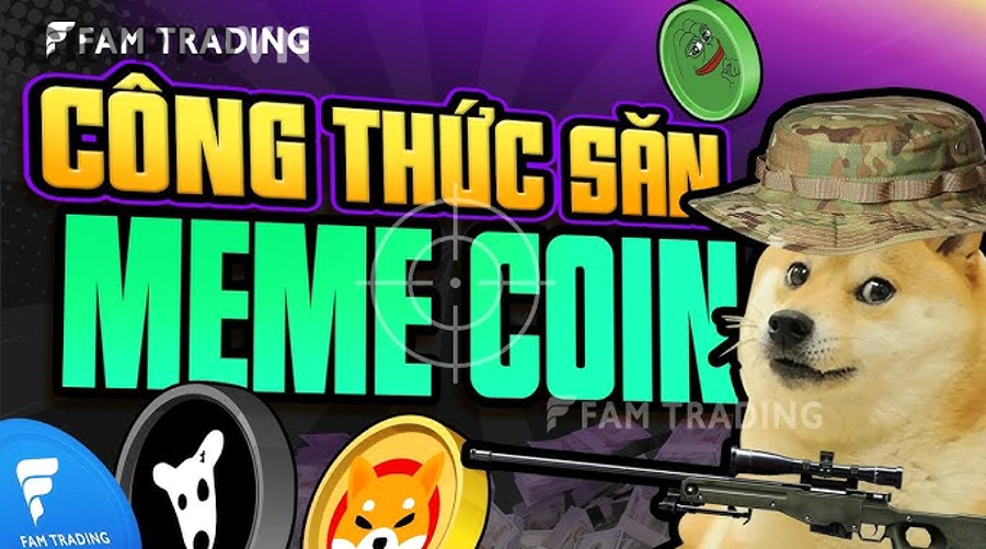 Biểu đồ giao dịch crypto và meme coin trên màn hình