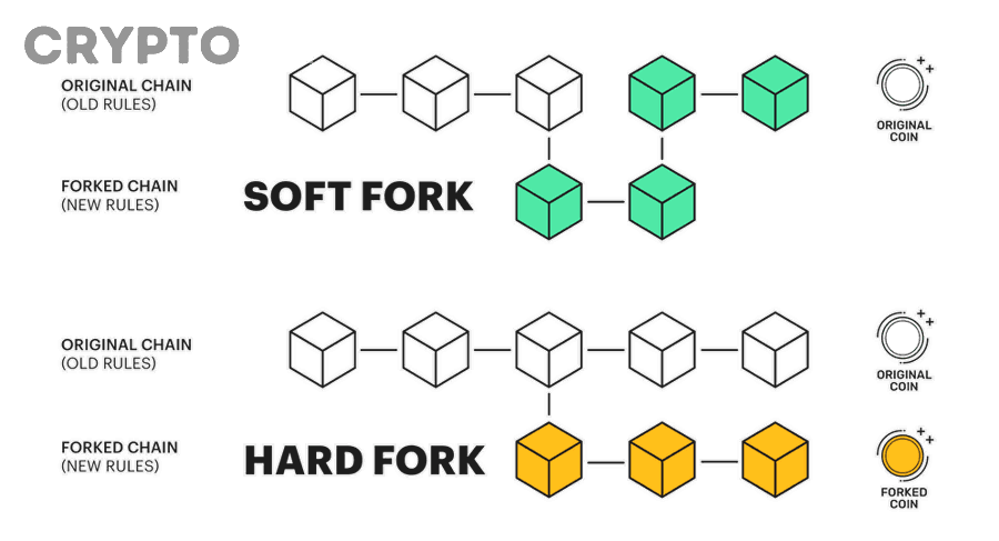 Biểu tượng Bitcoin dùng để minh họa chủ đề hard fork và soft fork trong Bitcoin