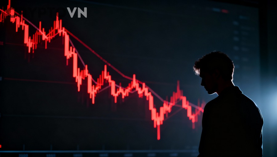 Biểu đồ giao dịch crypto minh họa rủi ro và biến động khi trade meme coin