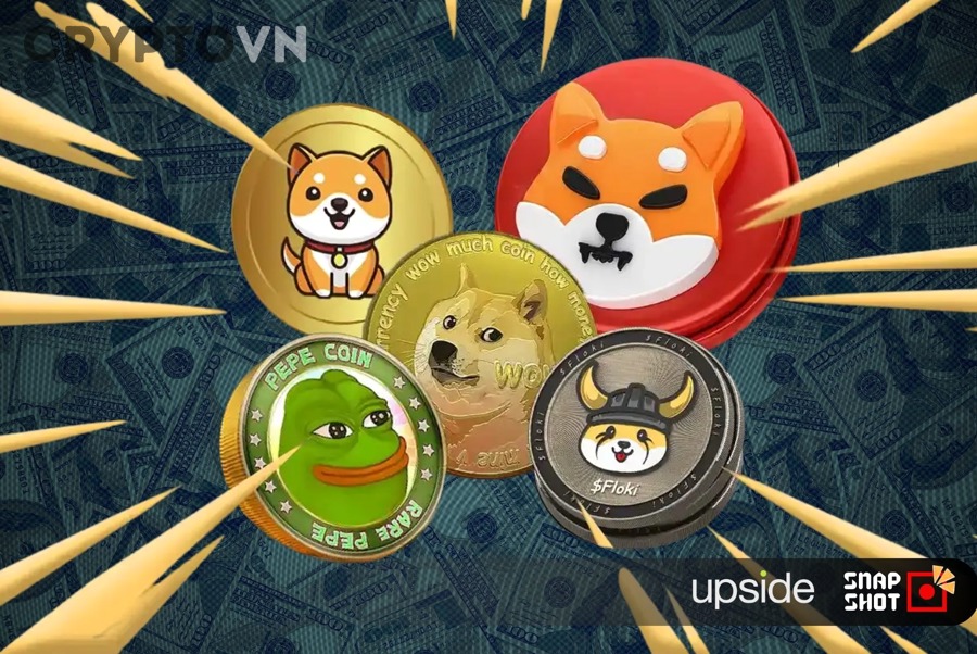 Biểu đồ giá crypto thể hiện biến động mạnh của meme coin