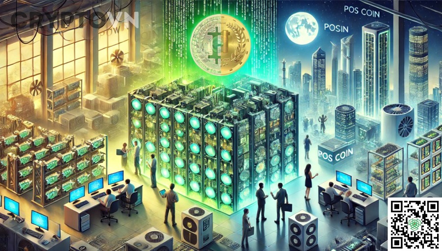 Mô hình so sánh cơ chế đồng thuận PoW và PoS trong bảo mật blockchain