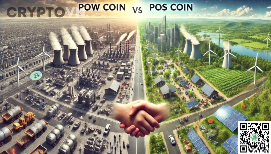 Minh họa blockchain và quá trình xác thực block trong PoW và PoS